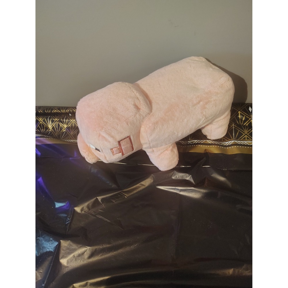 Minecraft Pig Plush Stuffed Animal‎ Pink Blocky Toy Gamer Collectible